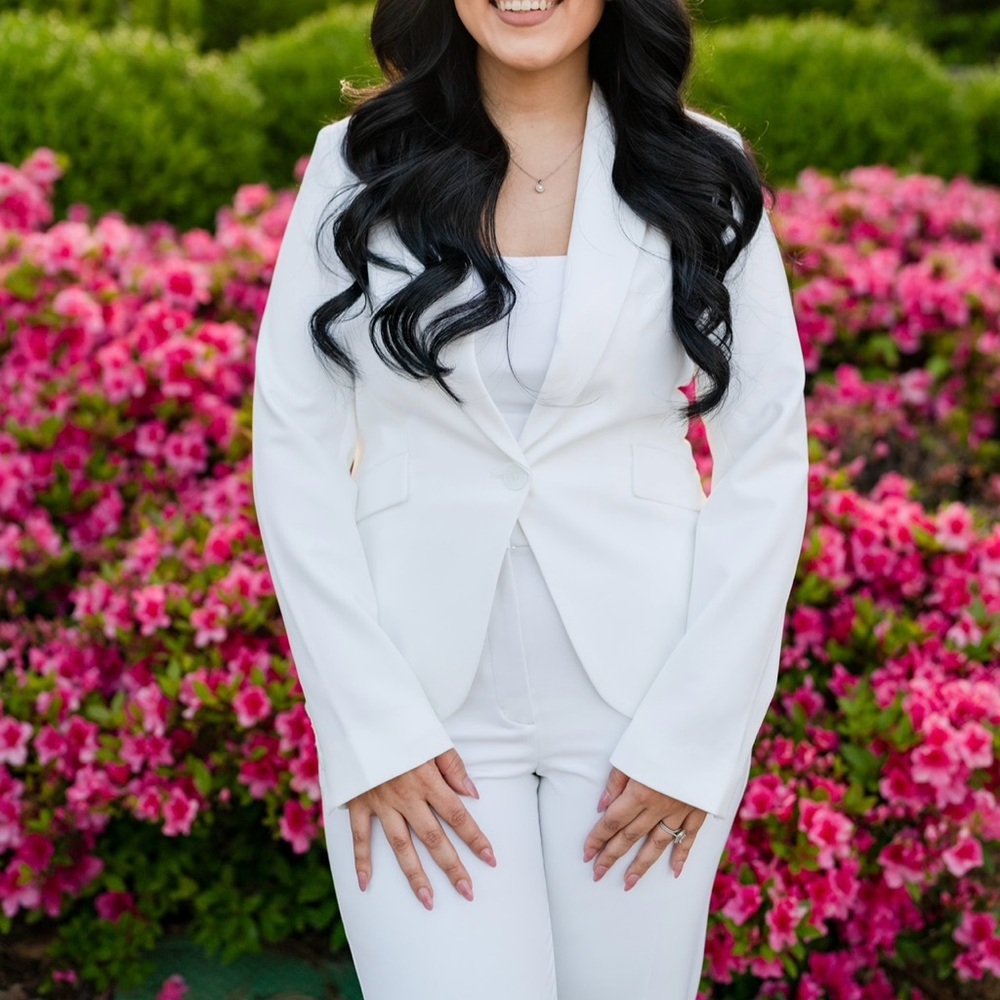 Elegant White Blazer and Pants Set
